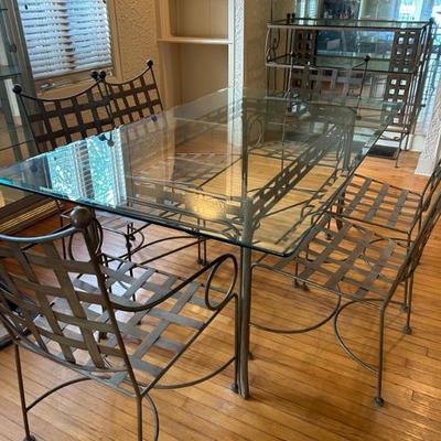 Dining Table with 6 Metal Chairs
