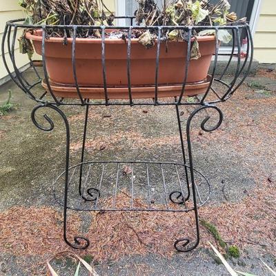 Wrought Iron Outdoor Planter Stand