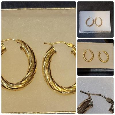 14k Oval Hoops Earrings