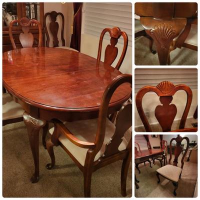 Oval Cherry Dining Table & 6 Chairs