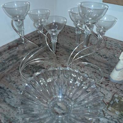 Rosenthal candle holder set and crystal dish