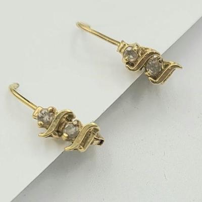 14k yellow gold and Diamond earrings