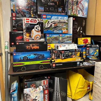 Lego boxes only. 