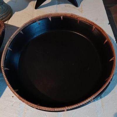 Ceramic and Wicker Bowl