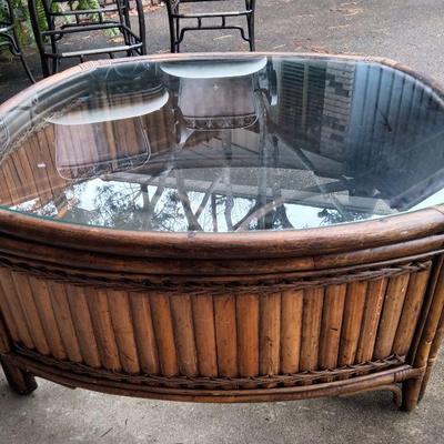 Bamboo & Glass Coffee Table