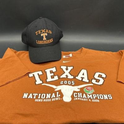 Texas Longhorns Cap and Tshirt, Size Large