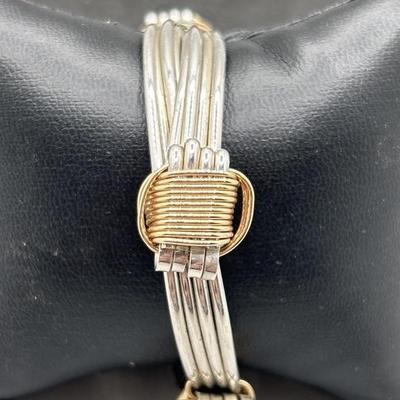 14k Gold & 925 Silver Bracelet, Marked & Tested