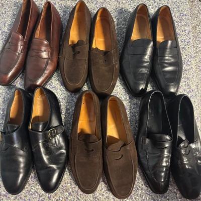 These are just a few pair, likely 40 more: Italian leather or crocodile