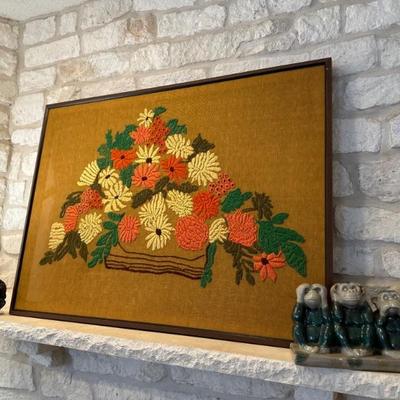 Large framed embroidery
