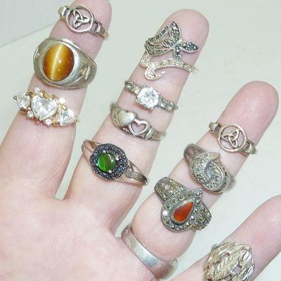 LOT rings mkd 925/Sterling