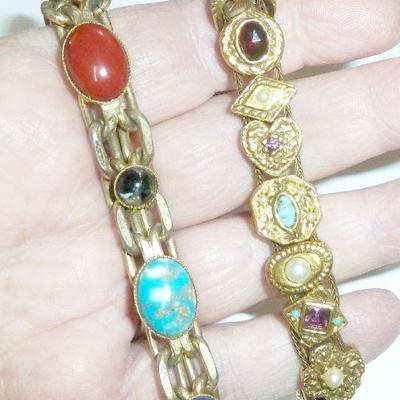 pair vintage costume bracelet