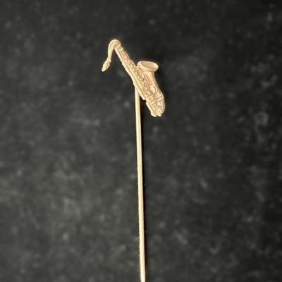Antique Saxophone Stick Pin