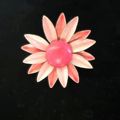 Vintage Original By Robert Pink Enamel Flower Pin