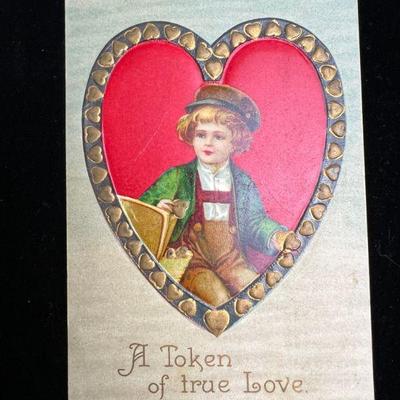 Antique Valentine's Day Postcard "A Token Of True Love"