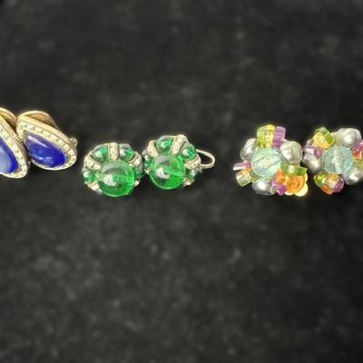 Trio Of Vintage Earrings Clip-on & Screw-back