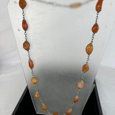 Antique Red Agate Necklace