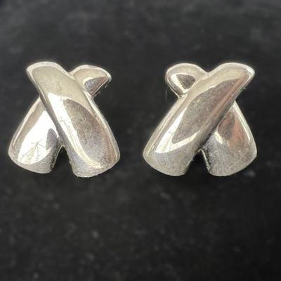 Vintage X Form Clip-on Earrings