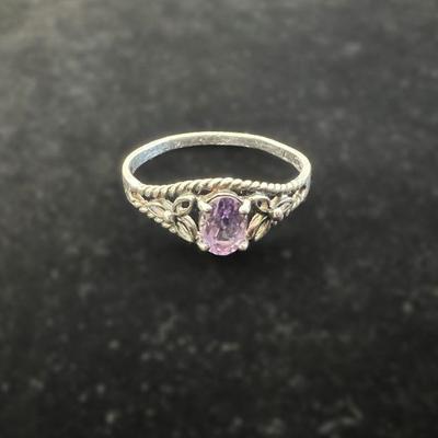 Vintage Sterling Avon Amethyst Ring, Size 11