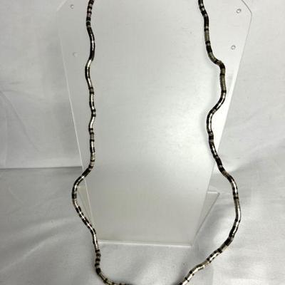 Bendable Adjustable Silver Tone & Gunmetal Coil Necklace Or Bracelet
