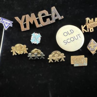 Assorted Pins: Scouts, YMCA & More