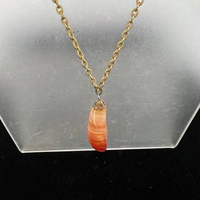 Red Agate Pendant Necklace