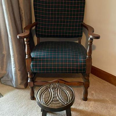 CHAIR AND FOOTSTOOL