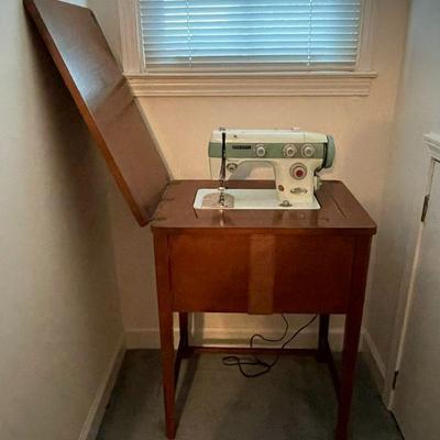 NEW HOME IN CABINET SEWING MACHINE