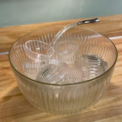 PUNCH BOWL W/CUPS AND LADLE