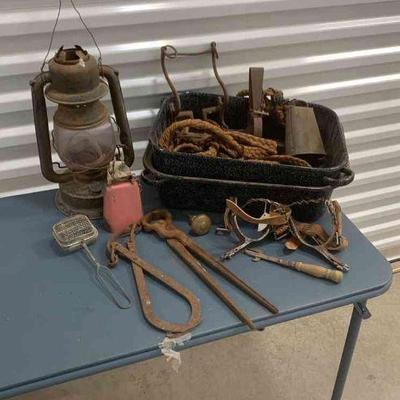 Vintage and antique camping and horse accessories