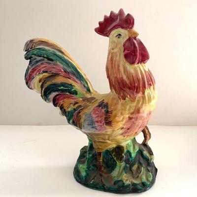 Vtg. Italian ceramic rooster, ht. 13 1/2â€