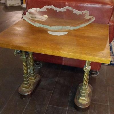 Fancy antique table with brass legs