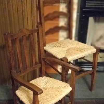 2 antique  childrens  chairs