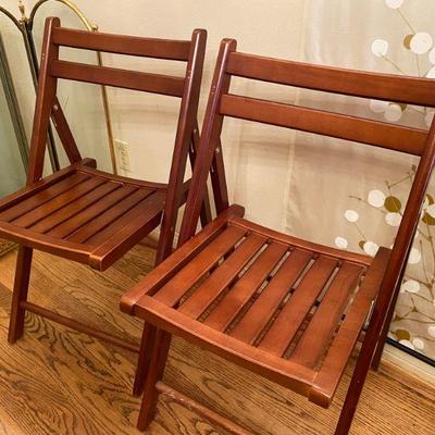 Set of Wooden Folding Chairs