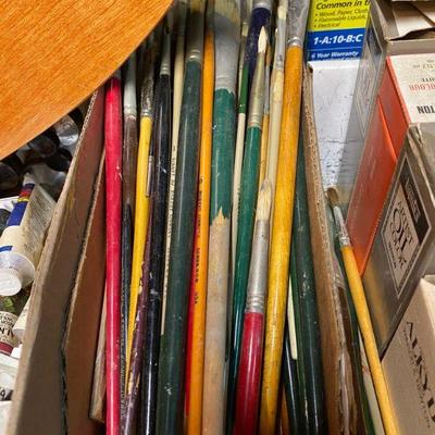 Large Assortment of Paint Brushes