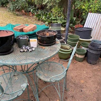 Small Patio Table and Chairs, Pots and Garden items