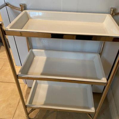 Grant Floor Storage, 3 tiered, polished nickel finish by Pottery Barn