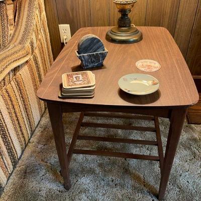 Mid Century Modern side tables, and surf board style coffee table. 