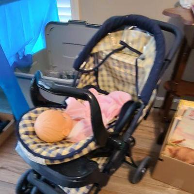 Fancy TOY Baby Doll Stroller with Doll