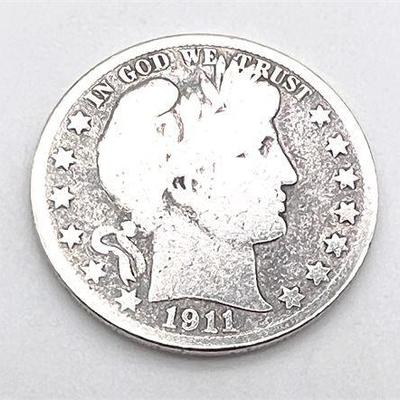 Lot 054  
1911 Silver Barber Half Dollar