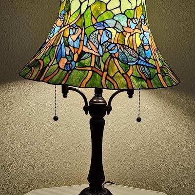 Tiffany Style Stained Glass Birds of Paradise Lamp