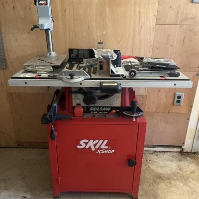 Skil X Shop Table Saw with Cabinet and Accessories