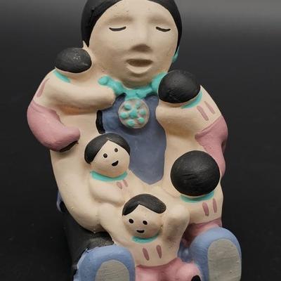 Navajo Storyteller Clay Pottery, Southwestern Art