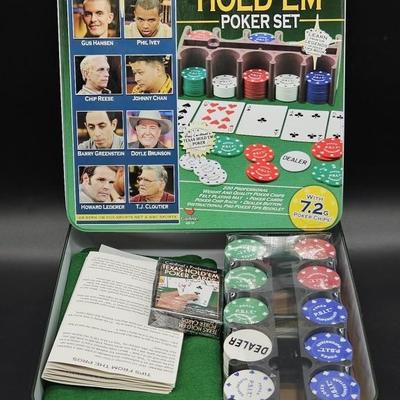 Texas Hold' Em Poker Set in Factory Tin Box