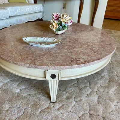 Mcm coffee table with marble top 