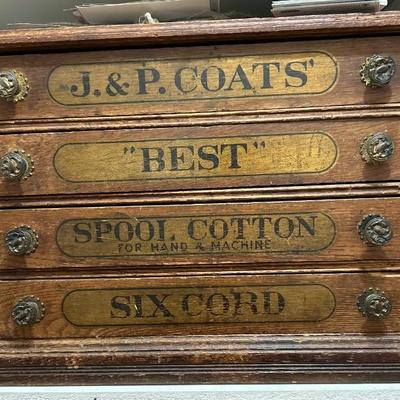 Antique, spool sewing chest
