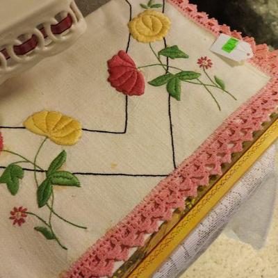 lots of vintage linens