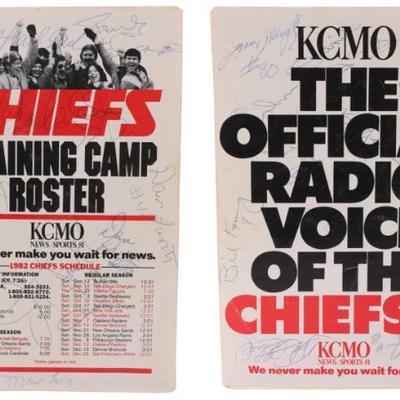 1982 Chiefs autographed training camp program