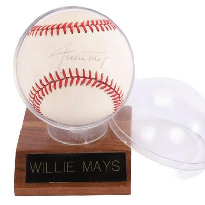 Willy Mays autographed baseball