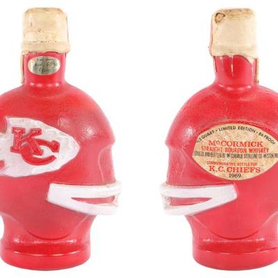 1969 KC Chiefs McCormicks sealed liquor decanter