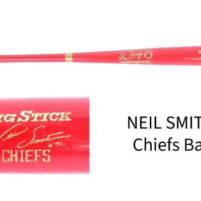 Neil Smith Chiefs baseball bat